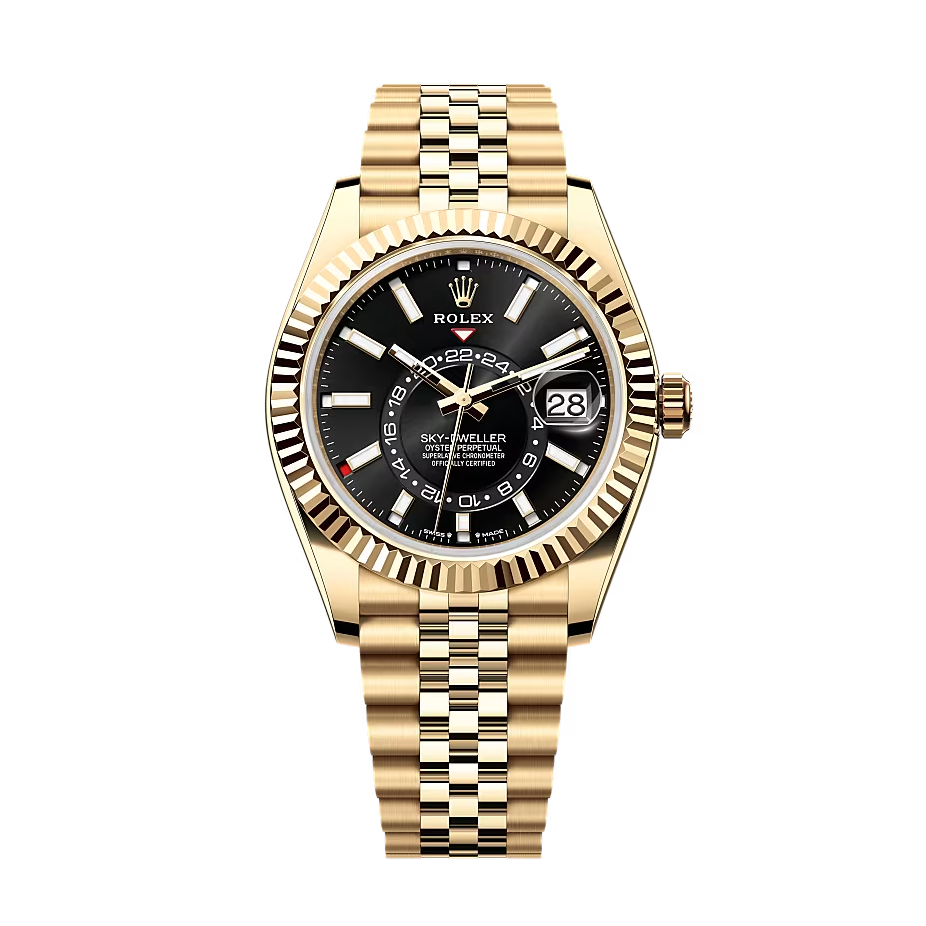 Sky-Dweller 42mm Oyster Yellow Gold 336938 Bright Black