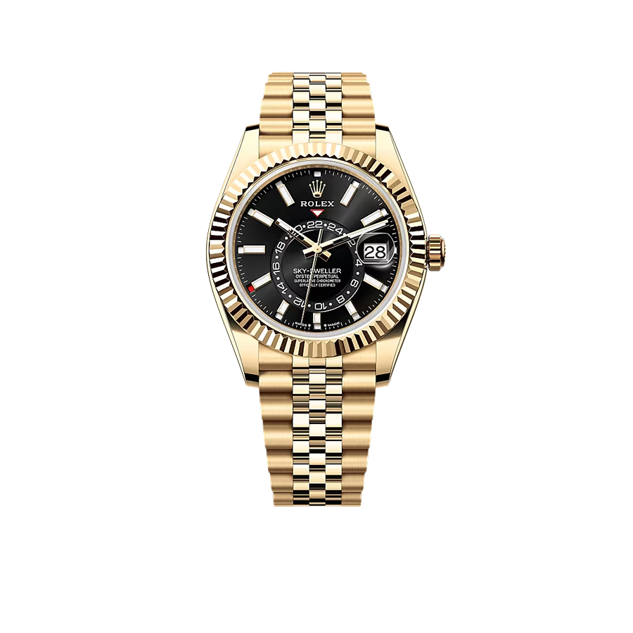 Sky-Dweller 42mm Oyster Yellow Gold 336938 Bright Black