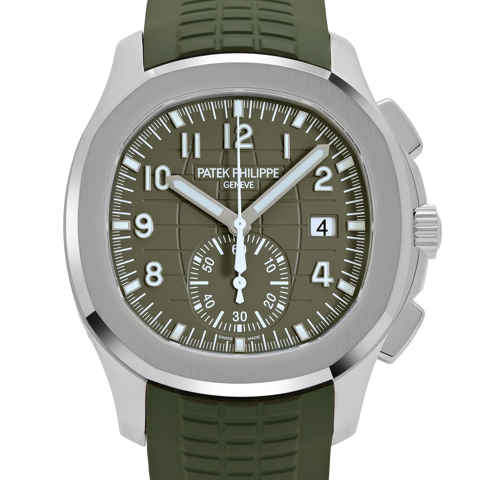 Aquanaut 42mm 5968G-010 Chronograph White Gold Khaki Green Dial