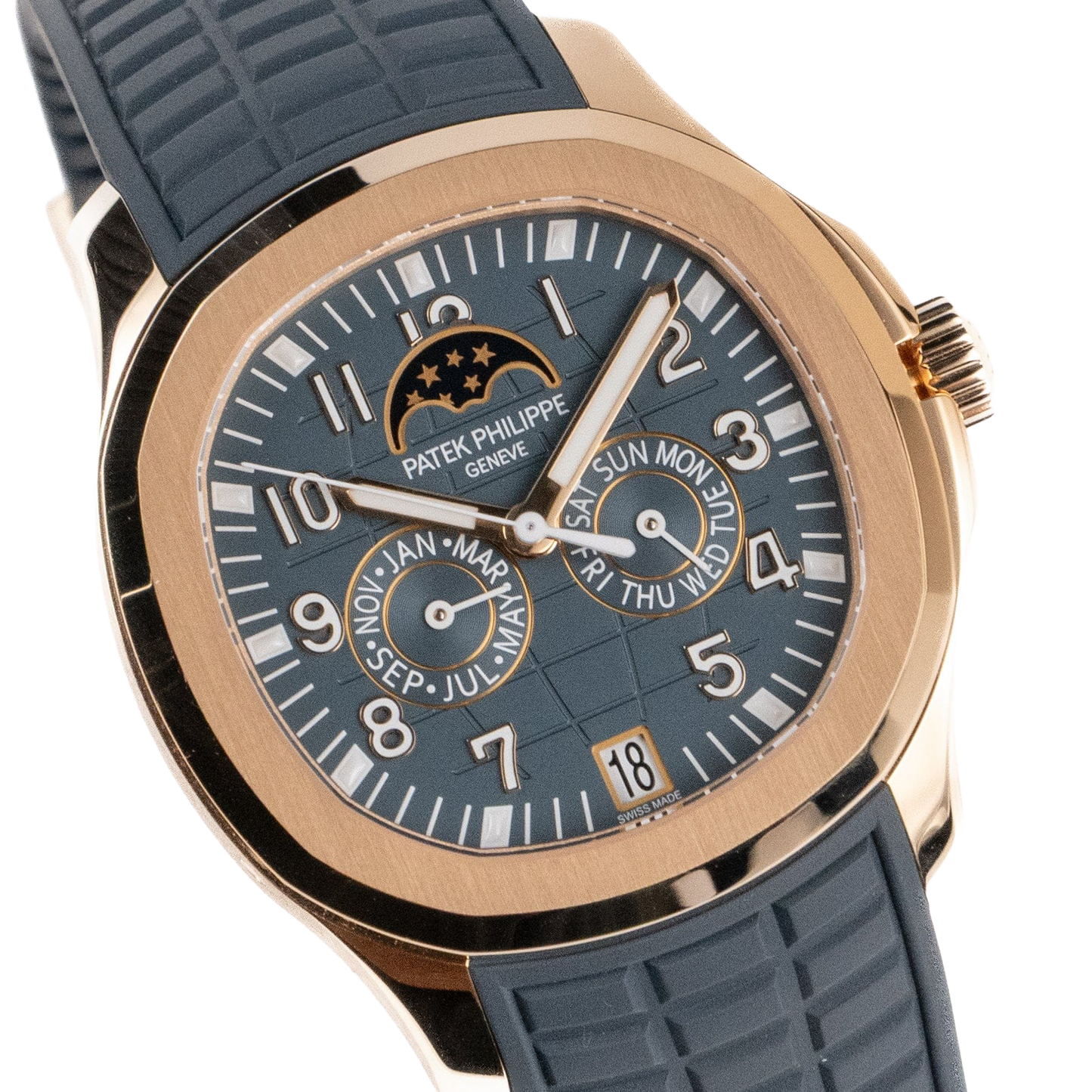 Aquanaut Luce 40mm 5261R-001 Annual Calendar Moon Phases Rose Gold Blue-Gray Dial