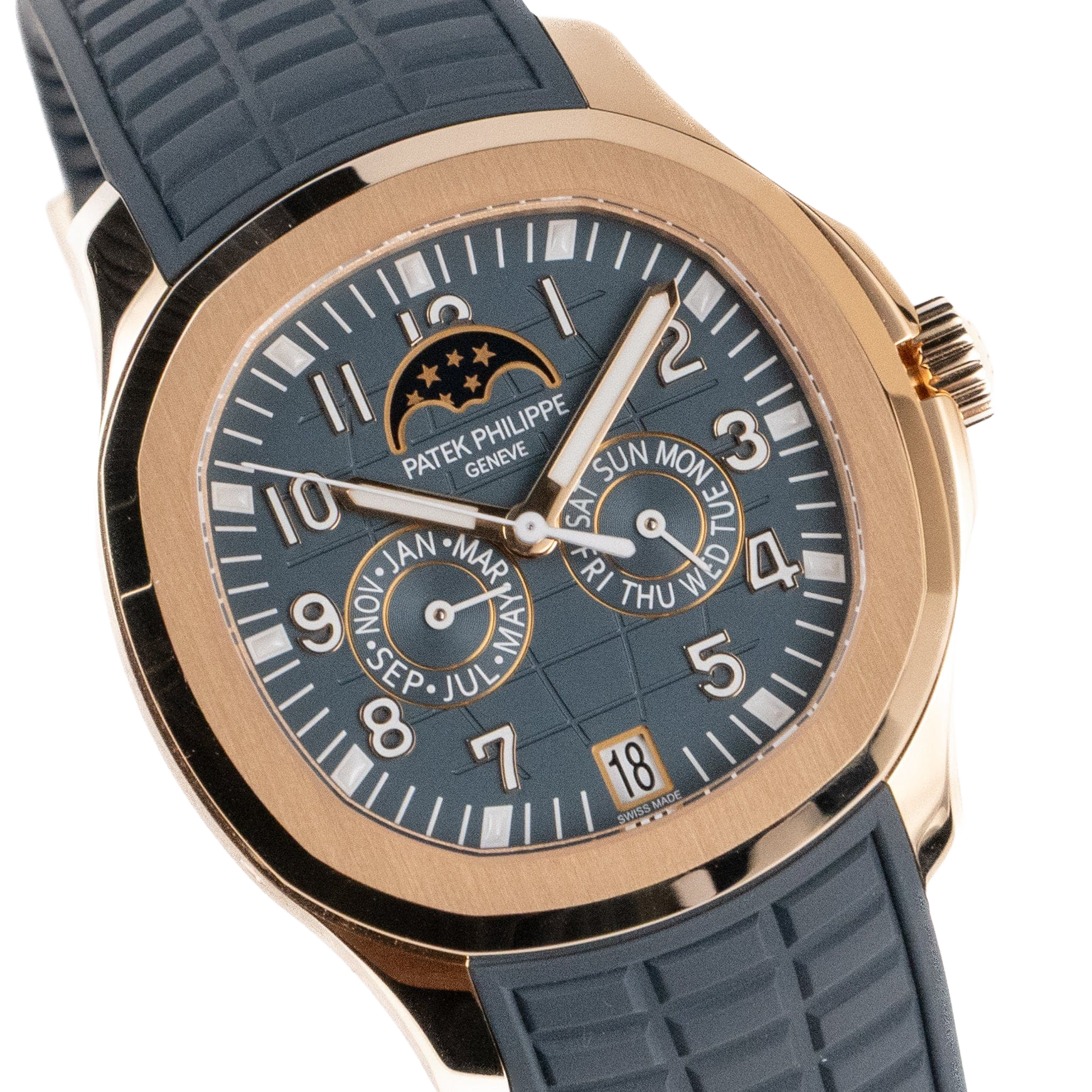 Aquanaut Luce 40mm 5261R-001 Annual Calendar Moon Phases Rose Gold Blue-Gray Dial