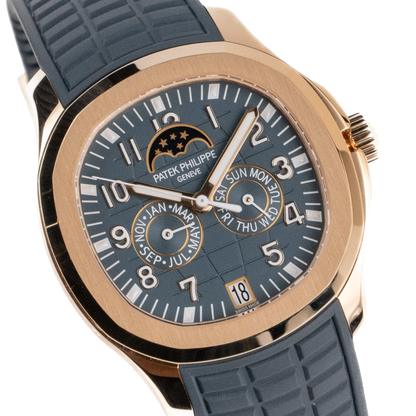 Aquanaut Luce 40mm 5261R-001 Annual Calendar Moon Phases Rose Gold Blue-Gray Dial
