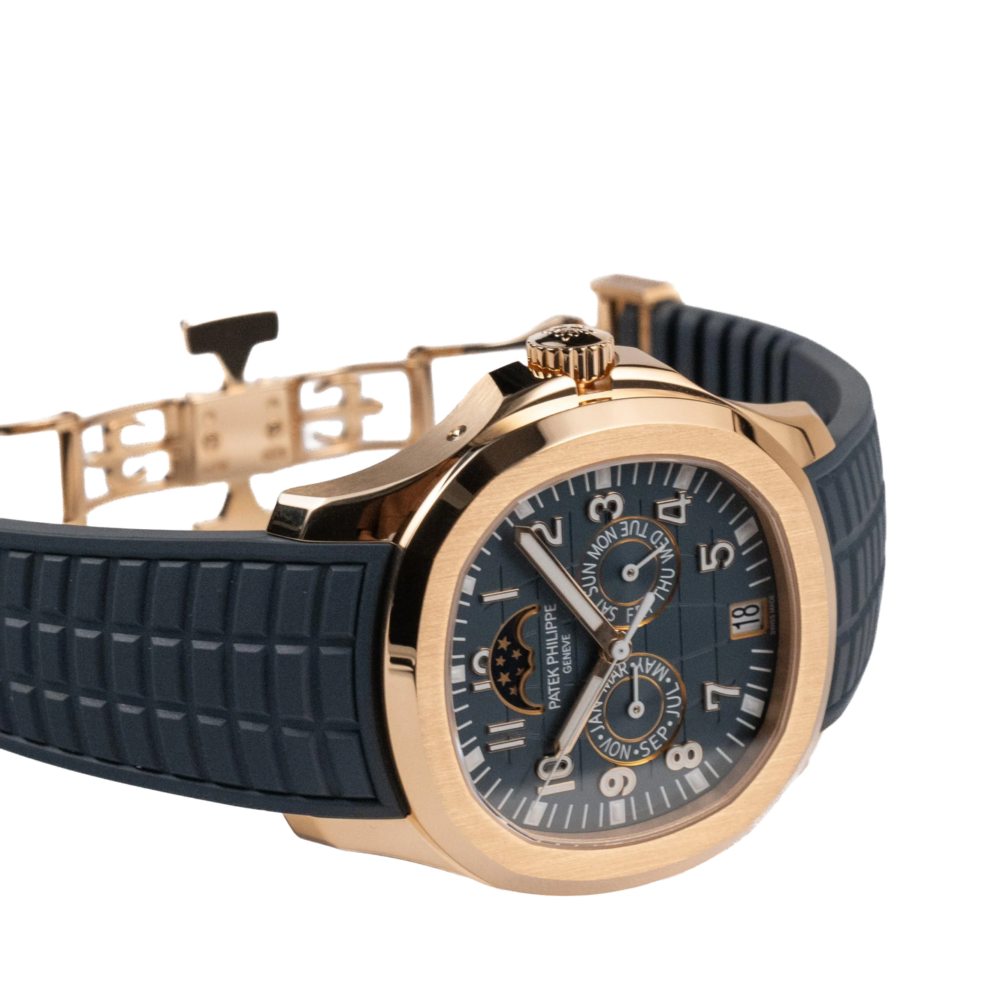 Aquanaut Luce 40mm 5261R-001 Annual Calendar Moon Phases Rose Gold Blue-Gray Dial