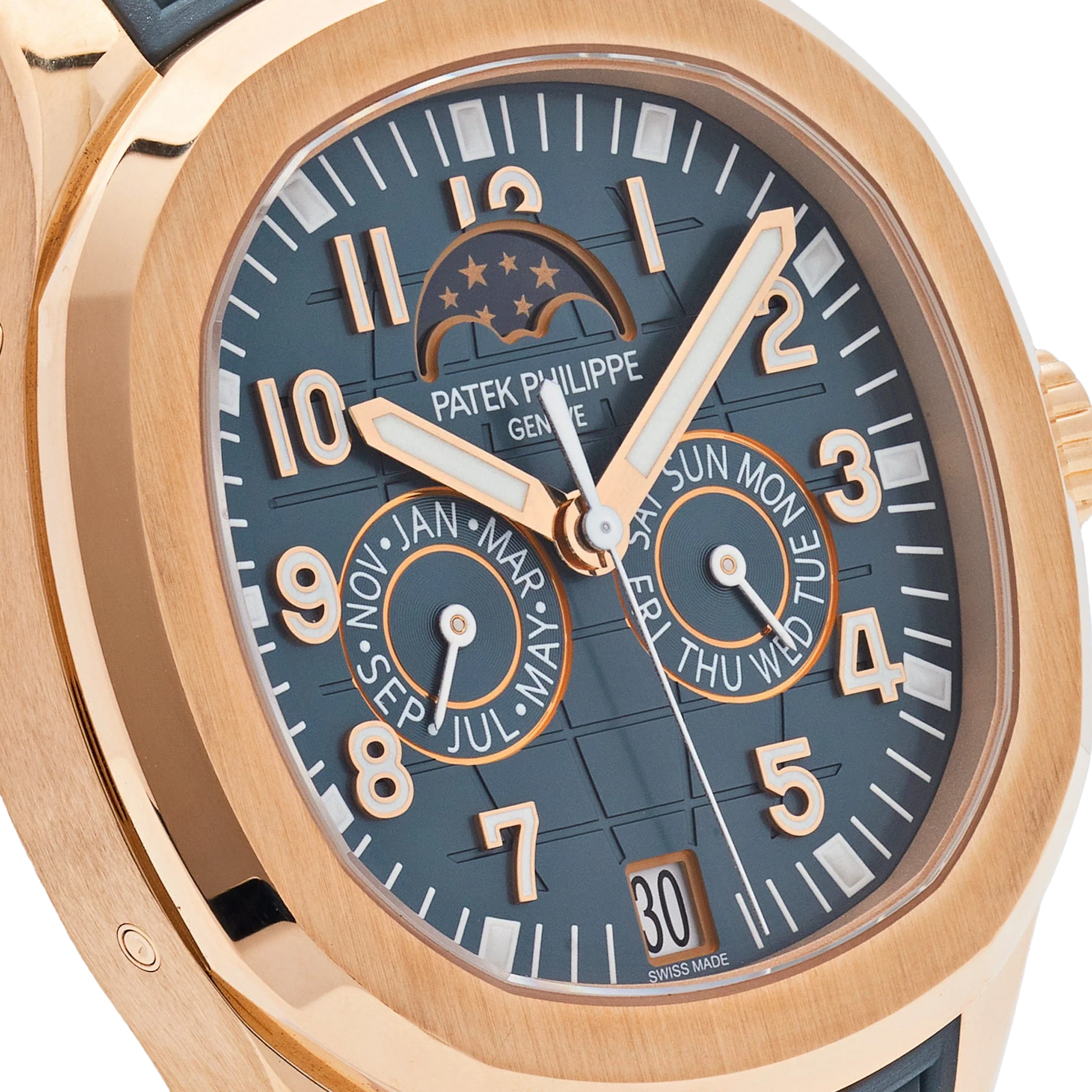 Aquanaut Luce 40mm 5261R-001 Annual Calendar Moon Phases Rose Gold Blue-Gray Dial
