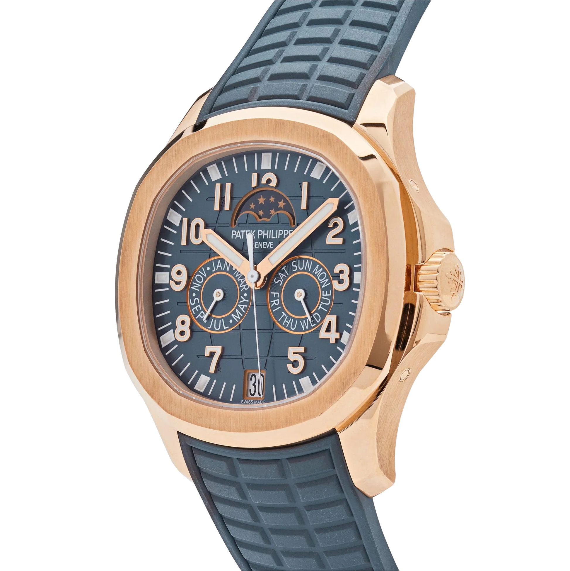 Aquanaut Luce 40mm 5261R-001 Annual Calendar Moon Phases Rose Gold Blue-Gray Dial