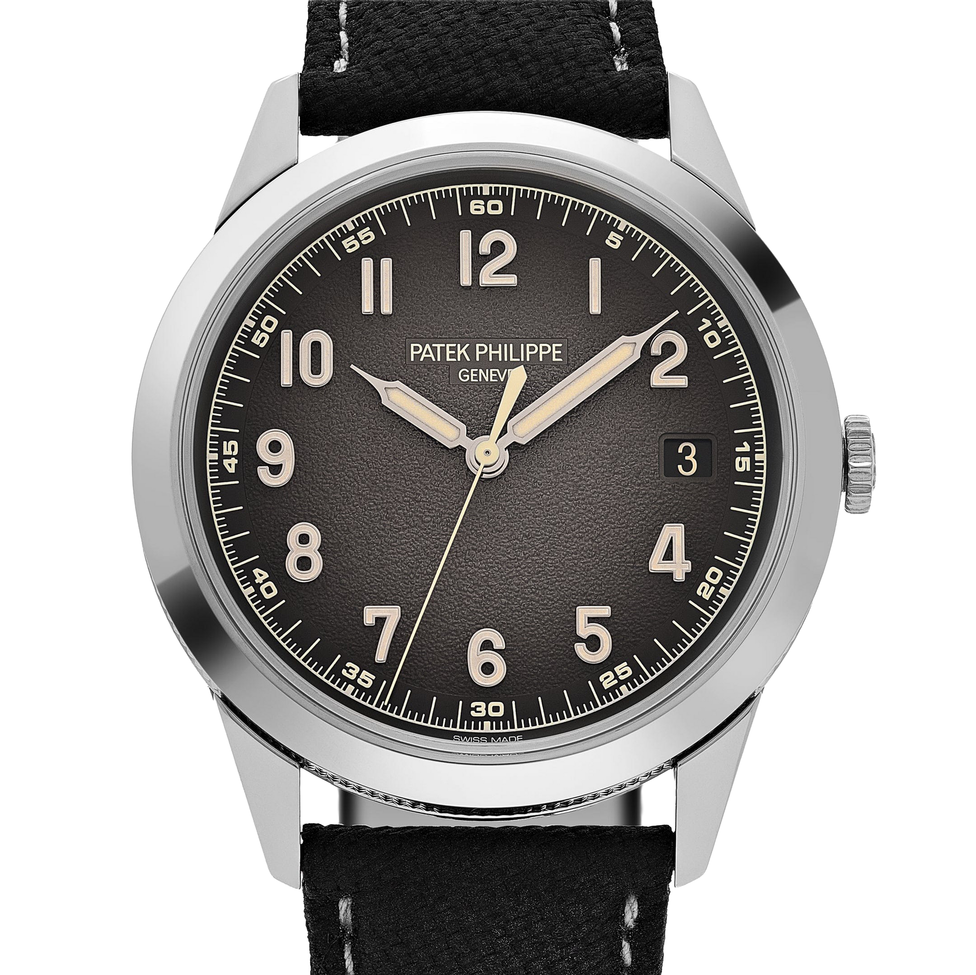 Calatrava 40mm 5226G-001 White Gold Charcoal Dial Date