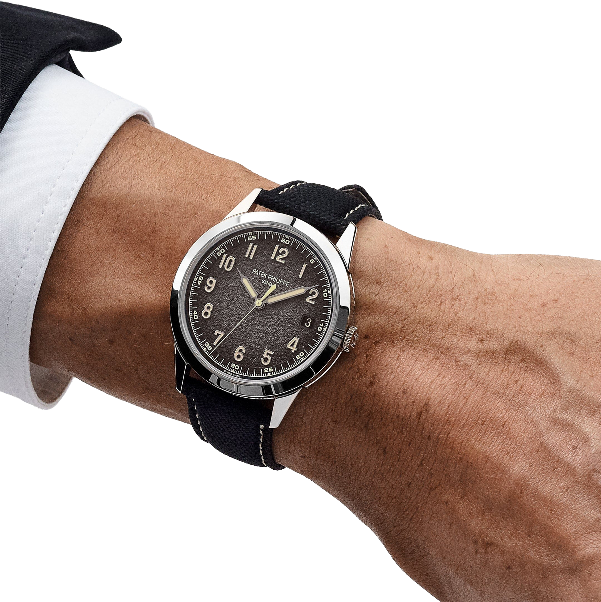 Calatrava 40mm 5226G-001 White Gold Charcoal Dial Date