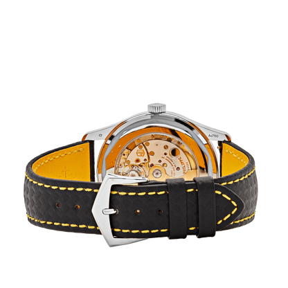 Calatrava 40mm 6007G-001 White Gold Black Dial Yellow Accents