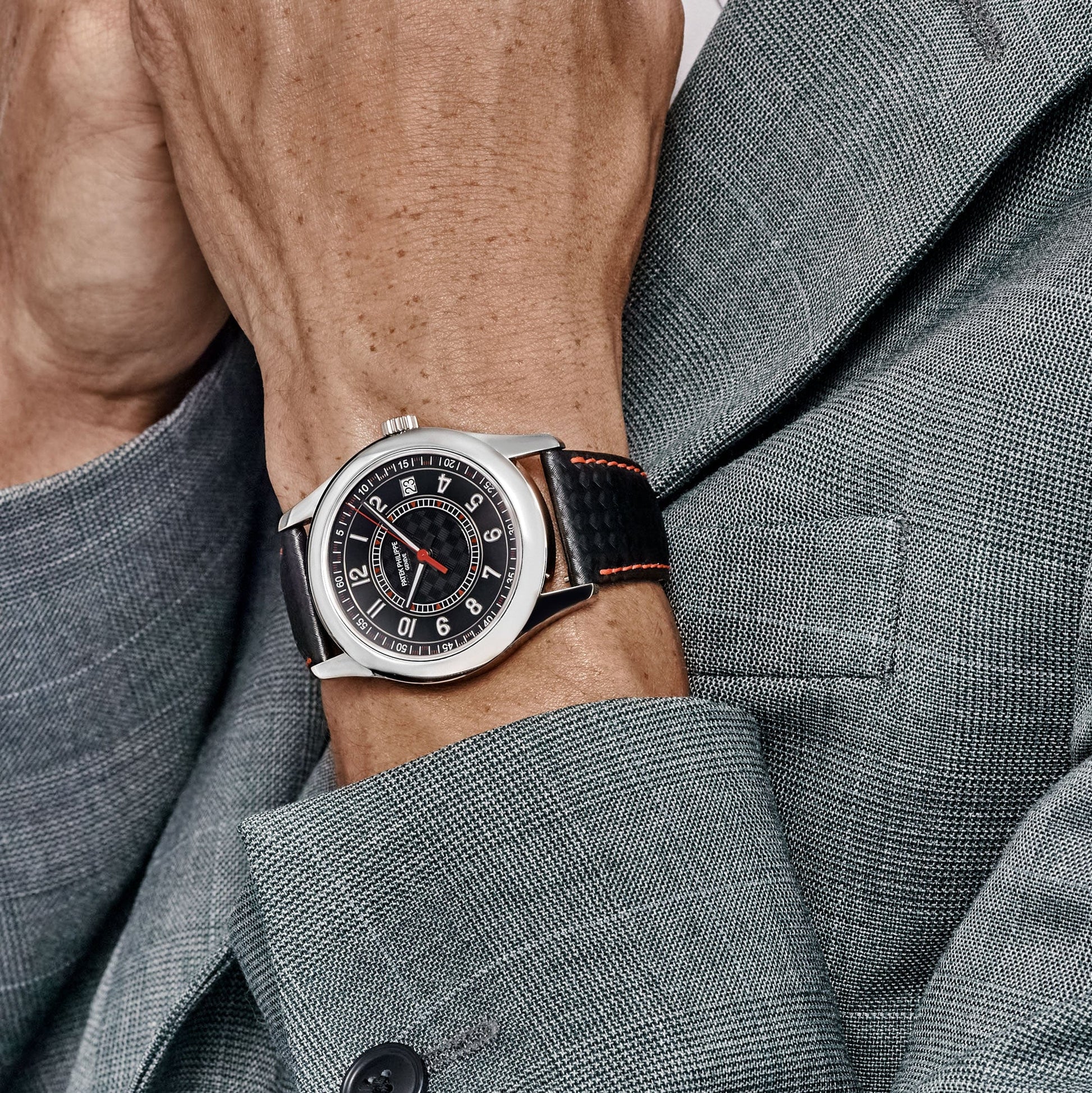 Calatrava 40mm 6007G-010 White Gold Red Accents