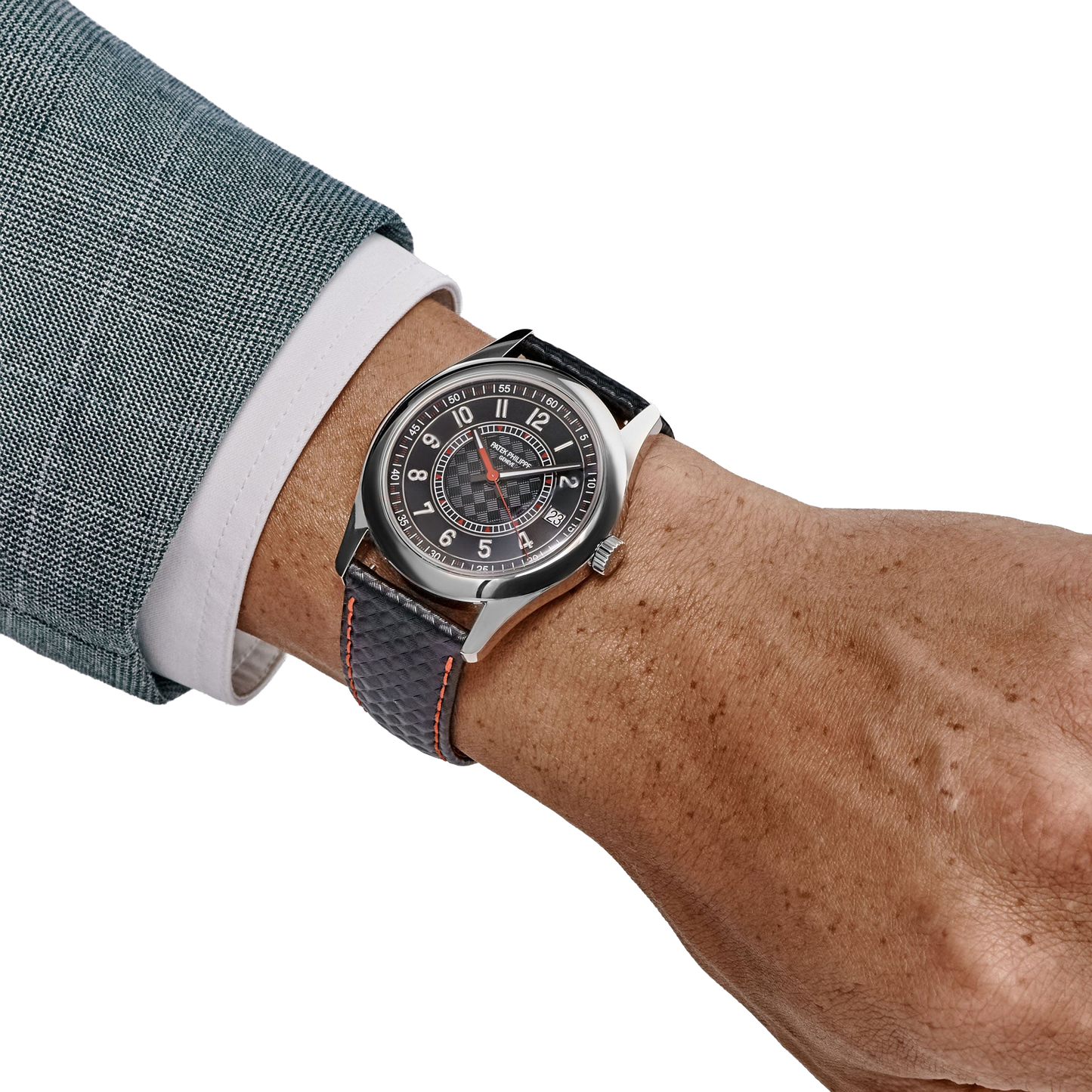 Calatrava 40mm 6007G-010 White Gold Red Accents