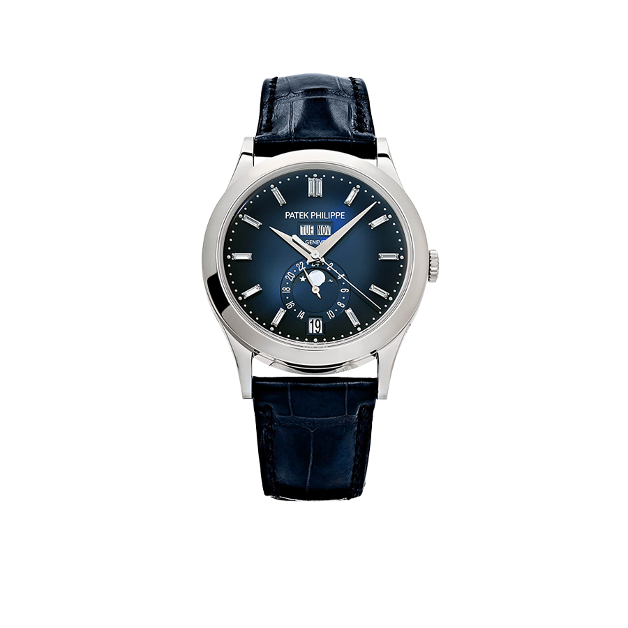 Complications 39mm 5396G-017 Annual Calendar Moon Phases White Gold Blue Dial