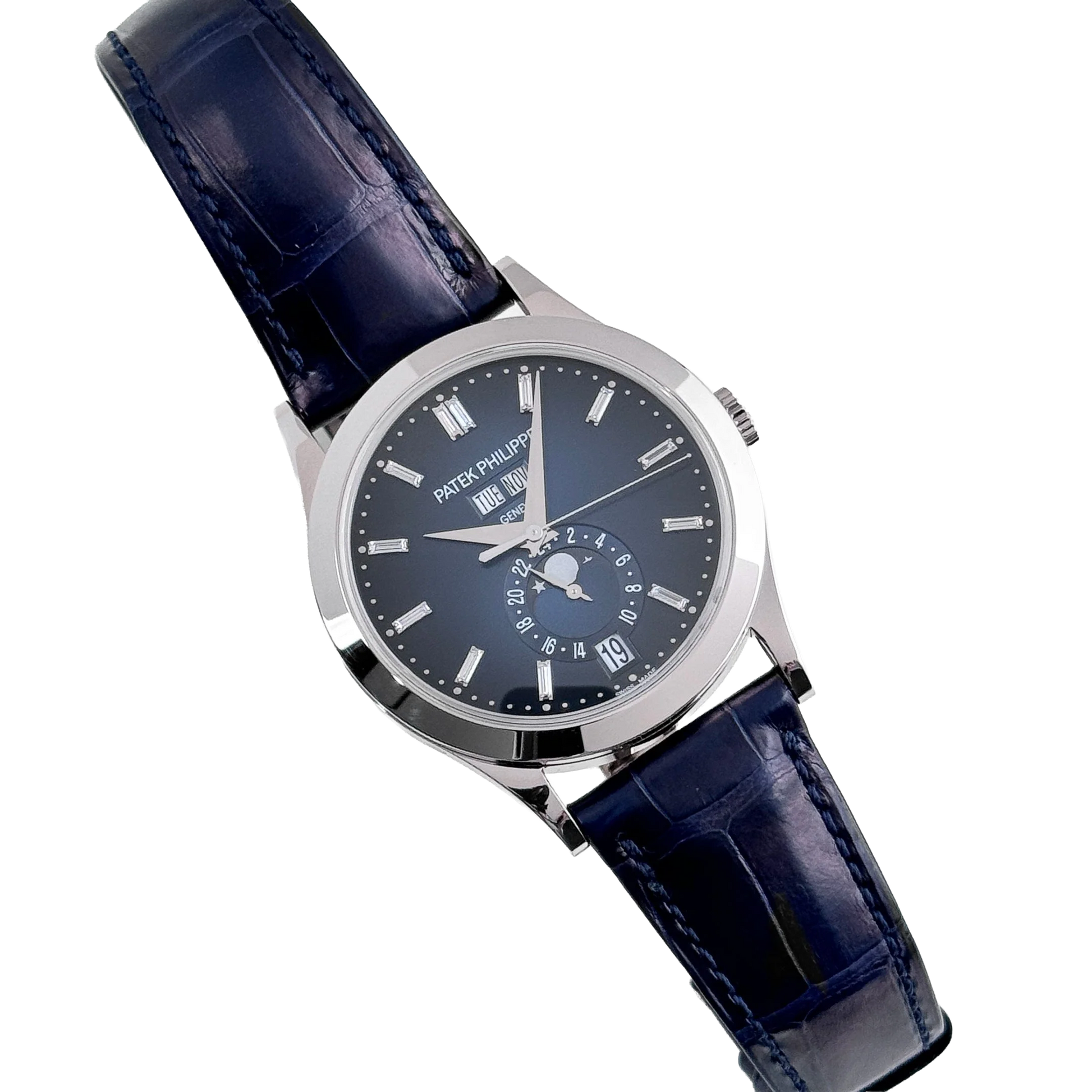 Complications 39mm 5396G-017 Annual Calendar Moon Phases White Gold Blue Dial
