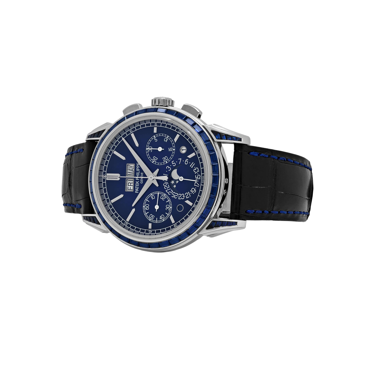 Grand Complications 41mm 5271/11P-010 Perpetual Calendar Chronograph Platinum Baguette Sapphires