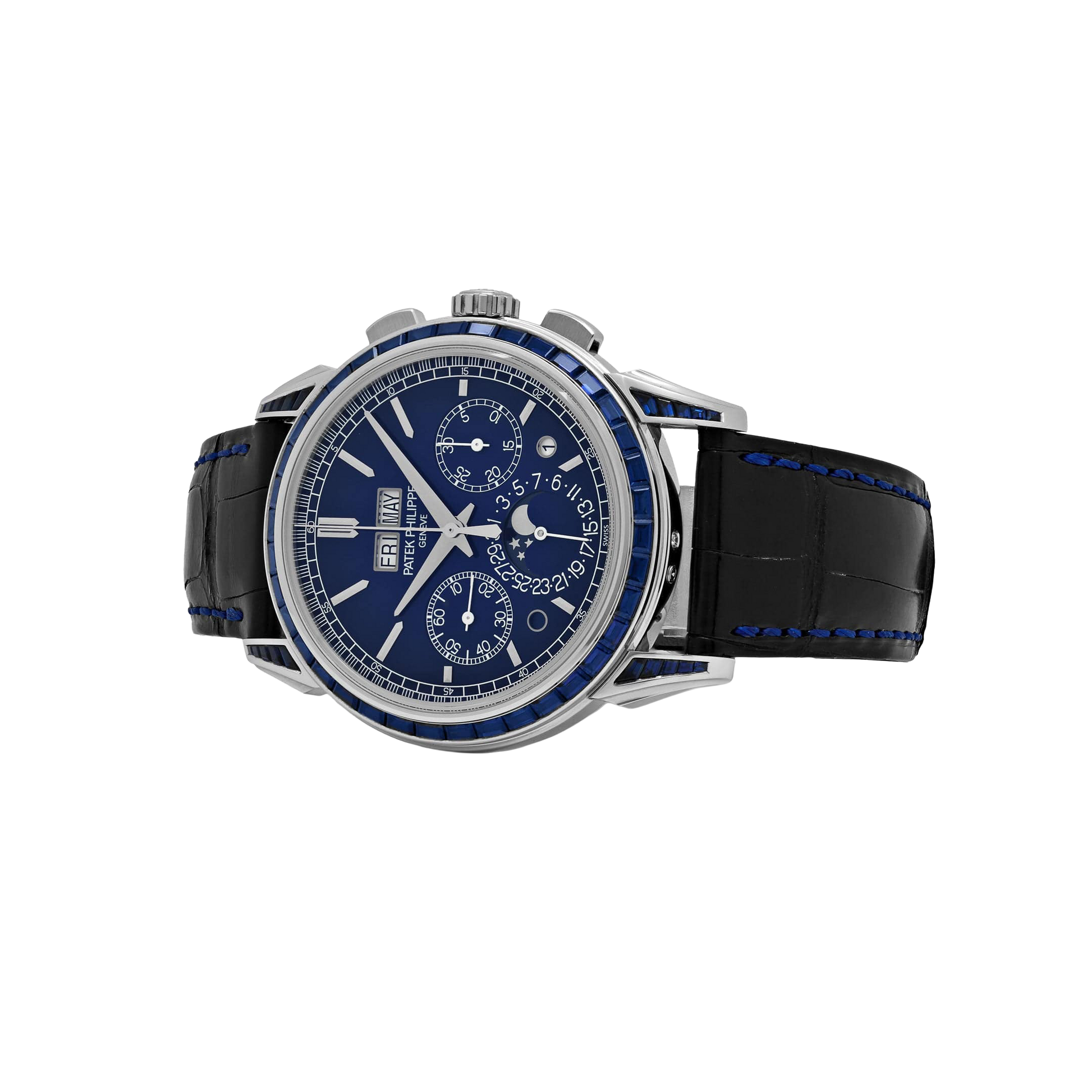 Grand Complications 41mm 5271/11P-010 Perpetual Calendar Chronograph Platinum Baguette Sapphires
