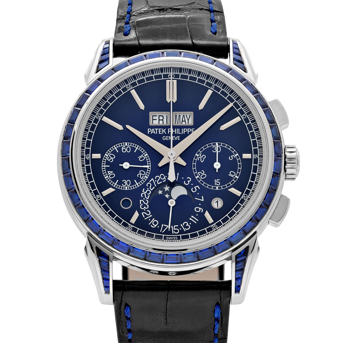 Grand Complications 41mm 5271/11P-010 Perpetual Calendar Chronograph Platinum Baguette Sapphires