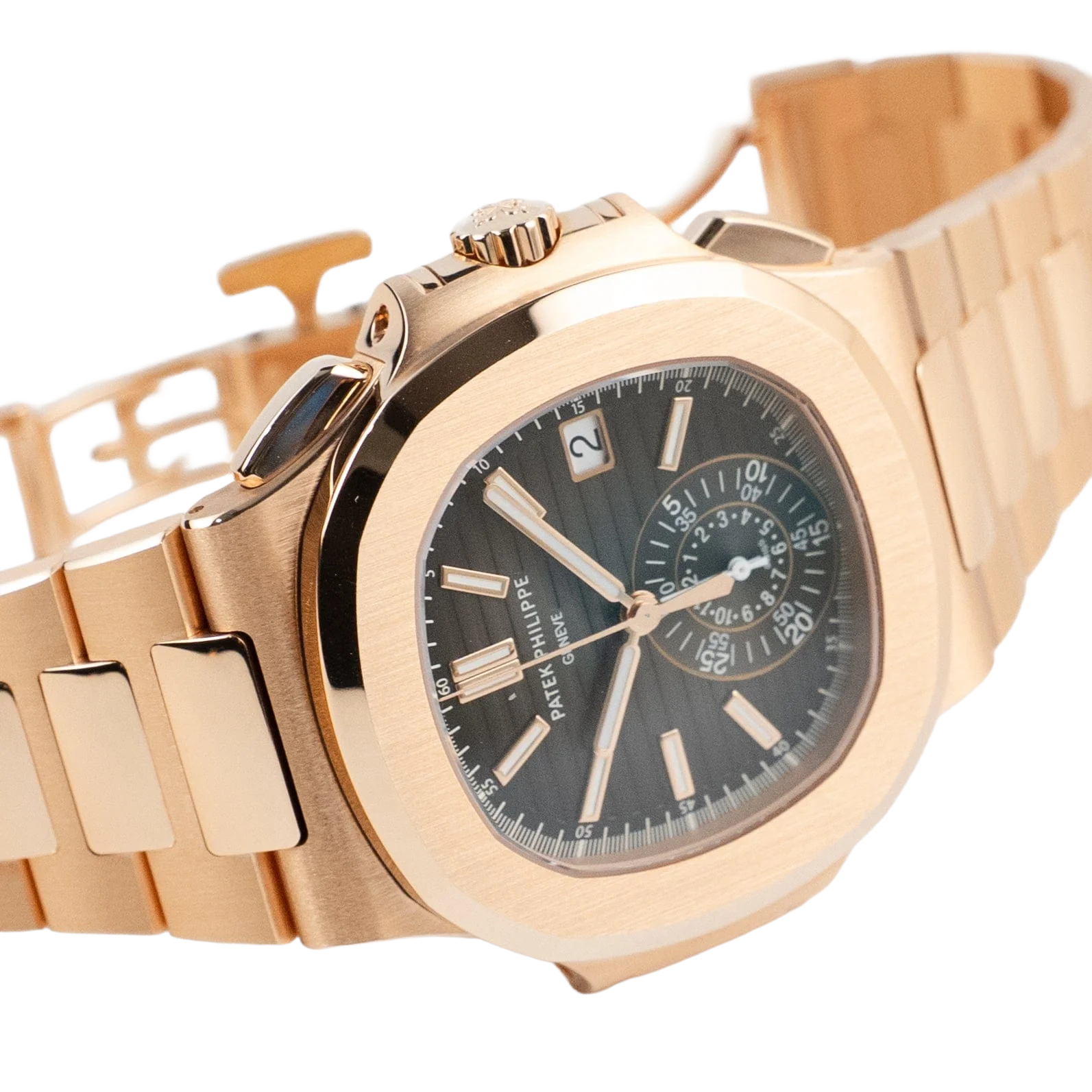 Nautilus 40mm 5980/1R-001 Chronograph Date Rose Gold Black Dial