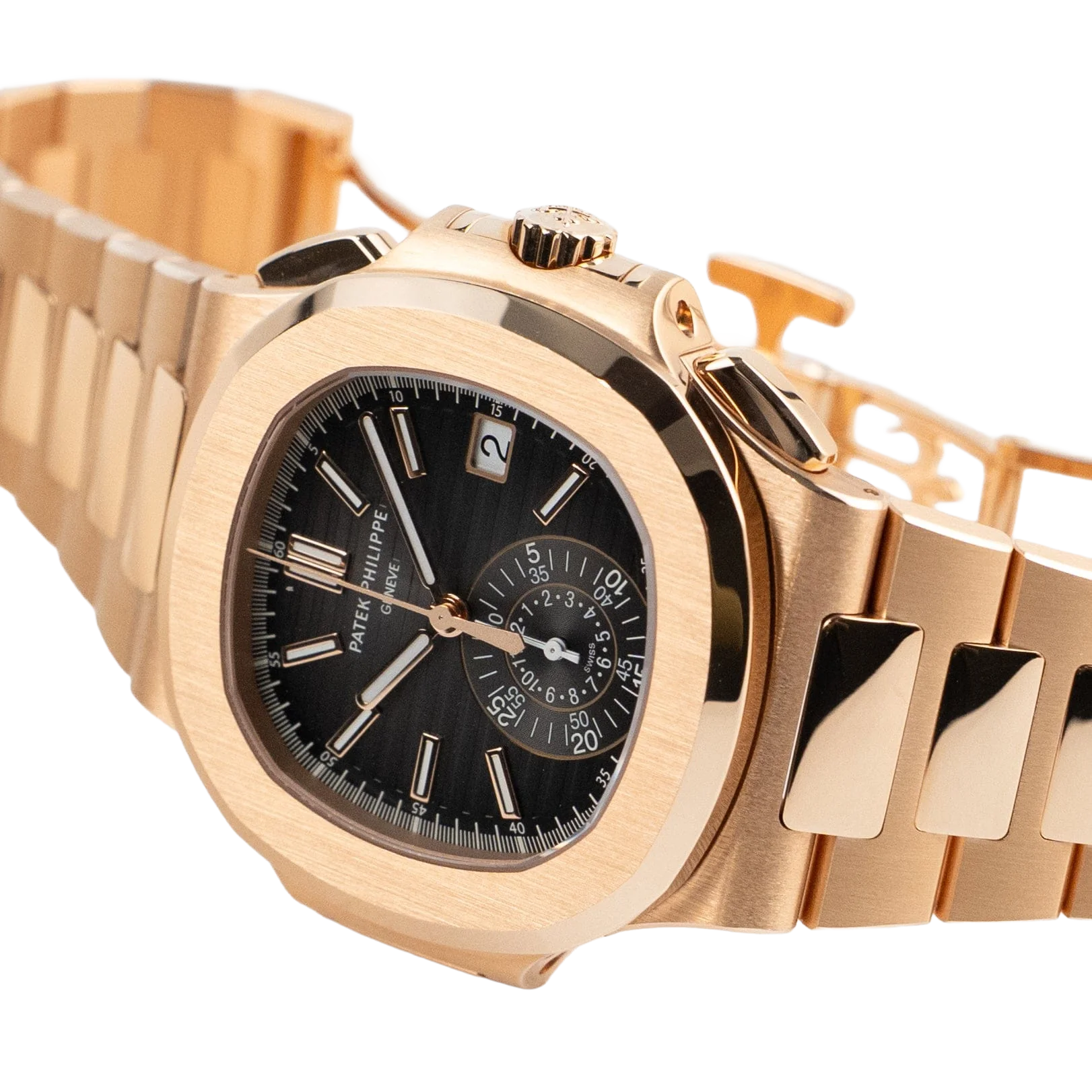 Nautilus 40mm 5980/1R-001 Chronograph Date Rose Gold Black Dial