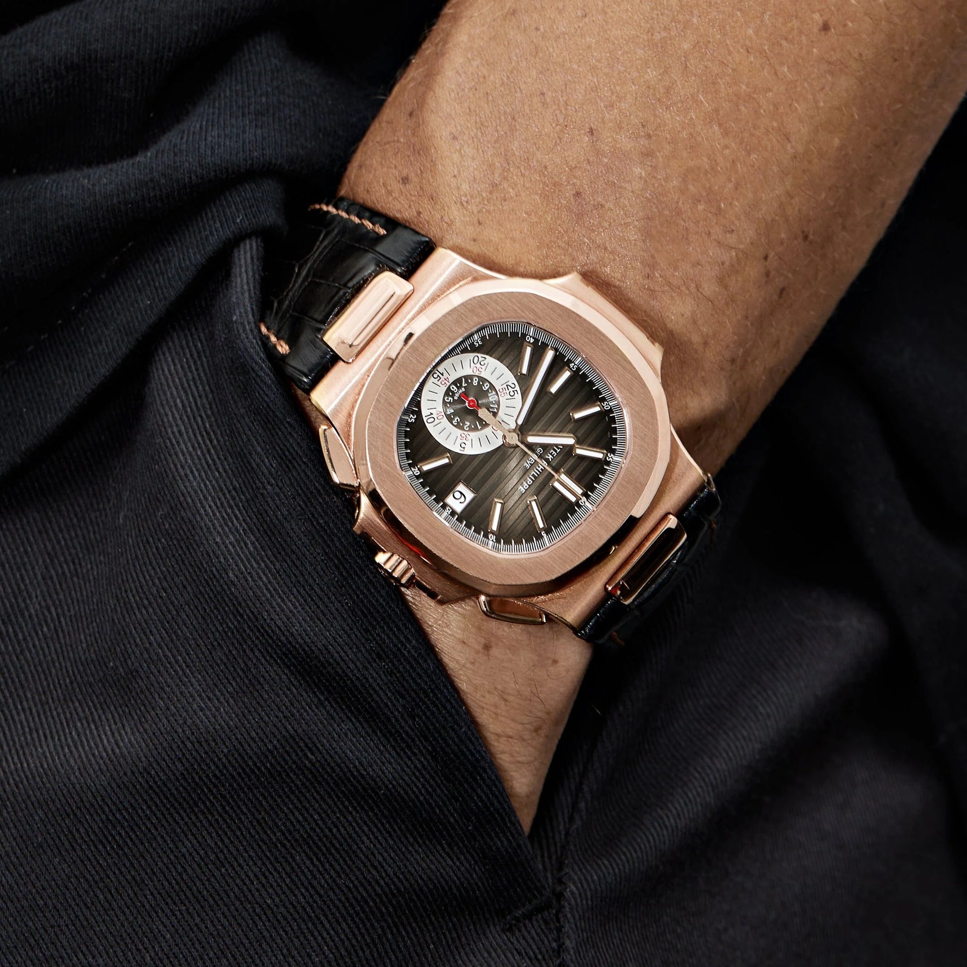 Nautilus 40mm 5980R-001 Chronograph Rose Gold Brown Dial
