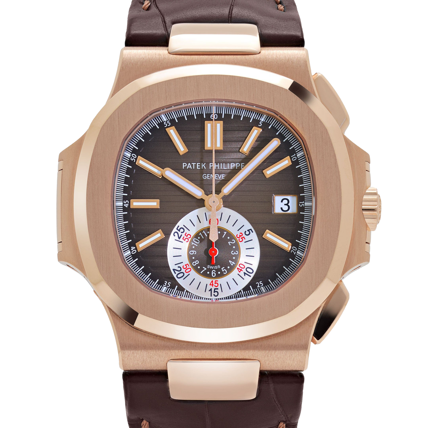 Nautilus 40mm 5980R-001 Chronograph Rose Gold Brown Dial