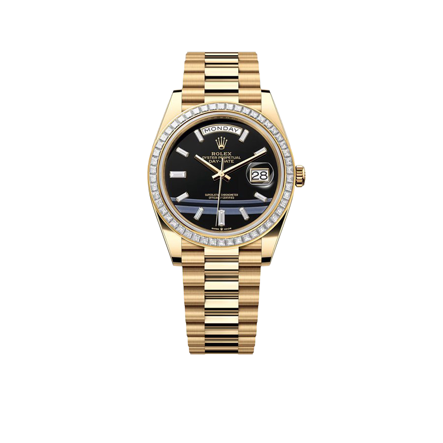 Day-Date 40 Presidential 228348RBR Diamond Bezel Baguette Onyx Dial