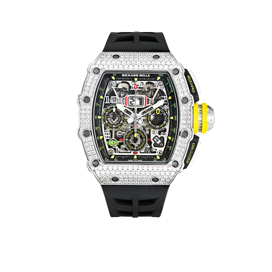 Chronograph &amp; 18K White Gold - Diamond Bezel - Skeleton Dial 50 mm