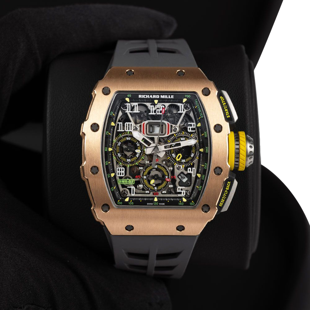RM 11-03 Rose Gold &amp; Titanium, Skeleton Dial, 50 mm