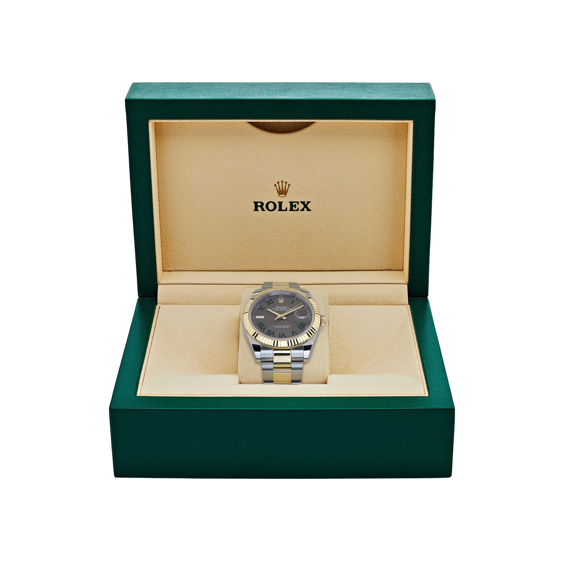 Datejust 41mm Yellow Gold Stainless Steel Wimbledon Slate Dial Oyster 126333