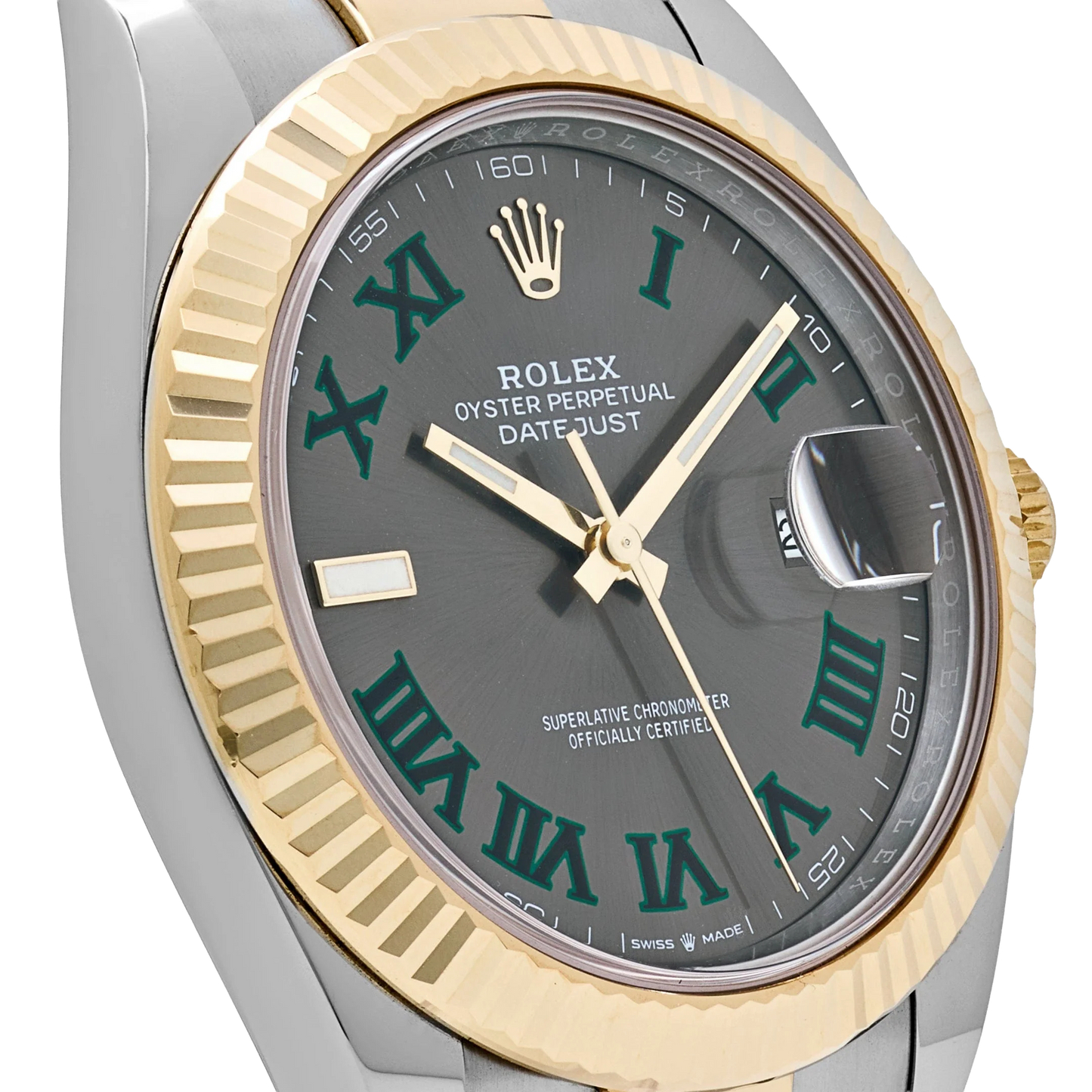 Datejust 41mm Yellow Gold Stainless Steel Wimbledon Slate Dial Oyster 126333