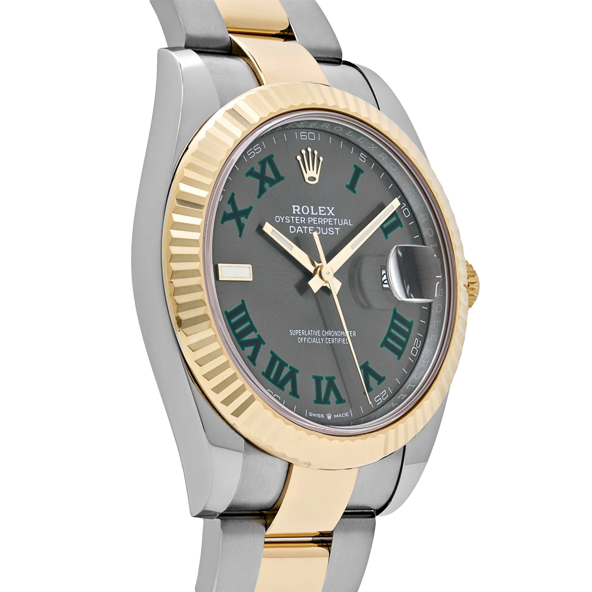 Datejust 41mm Yellow Gold Stainless Steel Wimbledon Slate Dial Oyster 126333