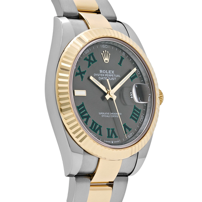 Datejust 41mm Yellow Gold Stainless Steel Wimbledon Slate Dial Oyster 126333