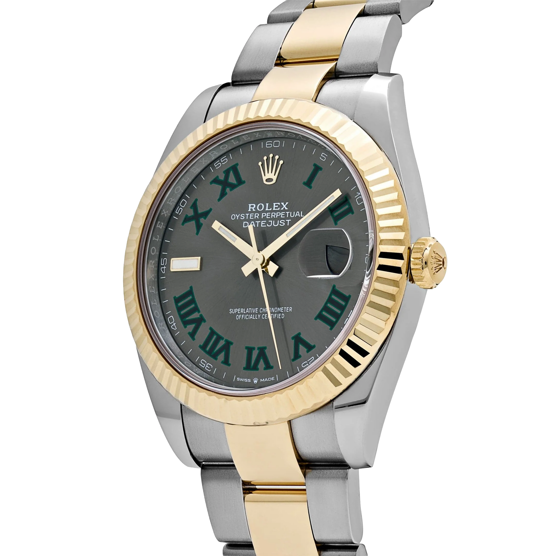 Datejust 41mm Yellow Gold Stainless Steel Wimbledon Slate Dial Oyster 126333