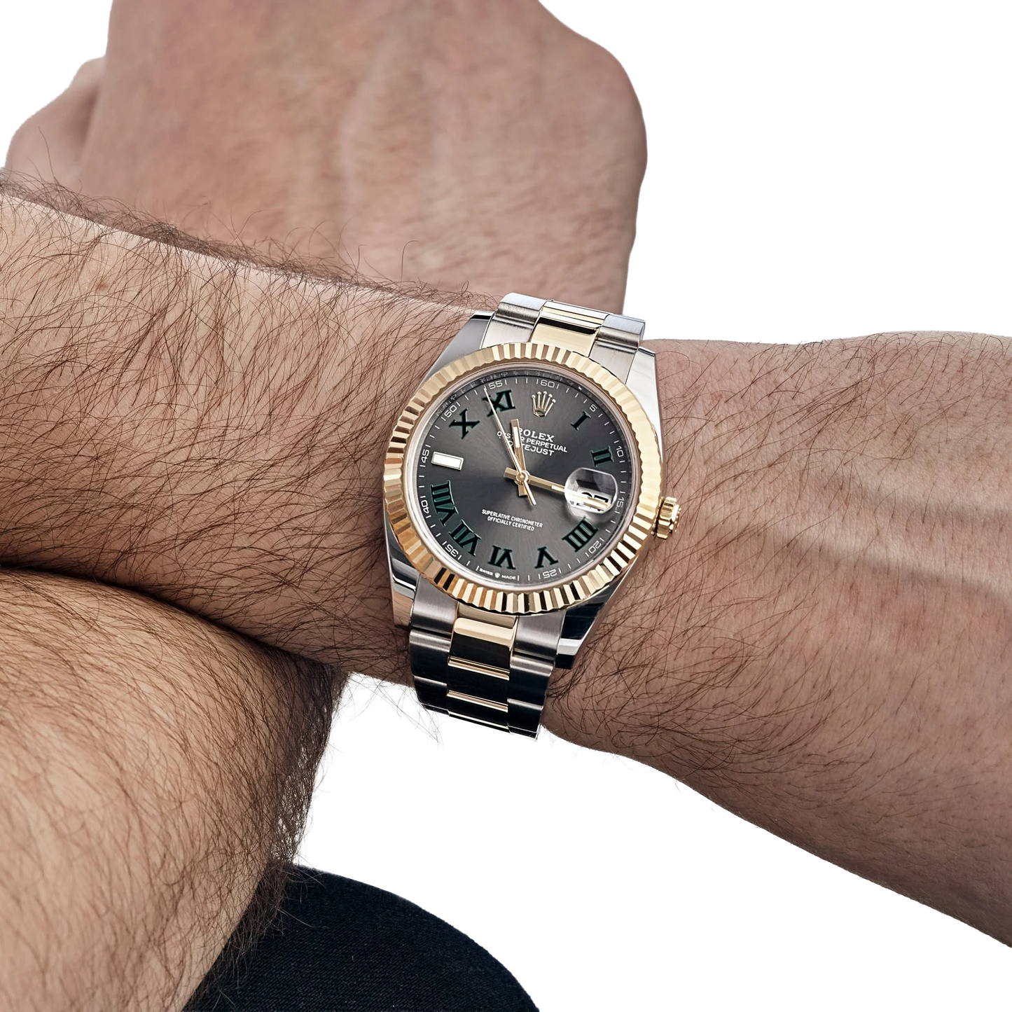 Datejust 41mm Yellow Gold Stainless Steel Wimbledon Slate Dial Oyster 126333