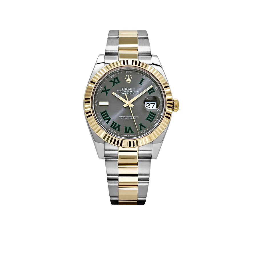 Datejust 41mm Yellow Gold Stainless Steel Wimbledon Slate Dial Oyster 126333