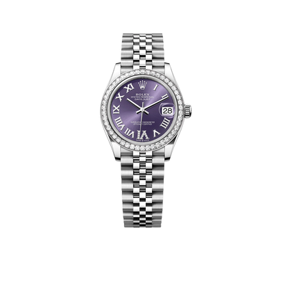 Lady-Datejust 31mm 278384RBR Stainless Steel Diamond Bezel Violet Roman Dial Jubilee