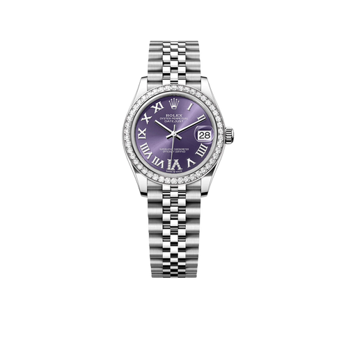 Lady-Datejust 31mm 278384RBR Stainless Steel Diamond Bezel Violet Roman Dial Jubilee
