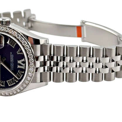 Lady-Datejust 31mm 278384RBR Stainless Steel Diamond Bezel Violet Roman Dial Jubilee