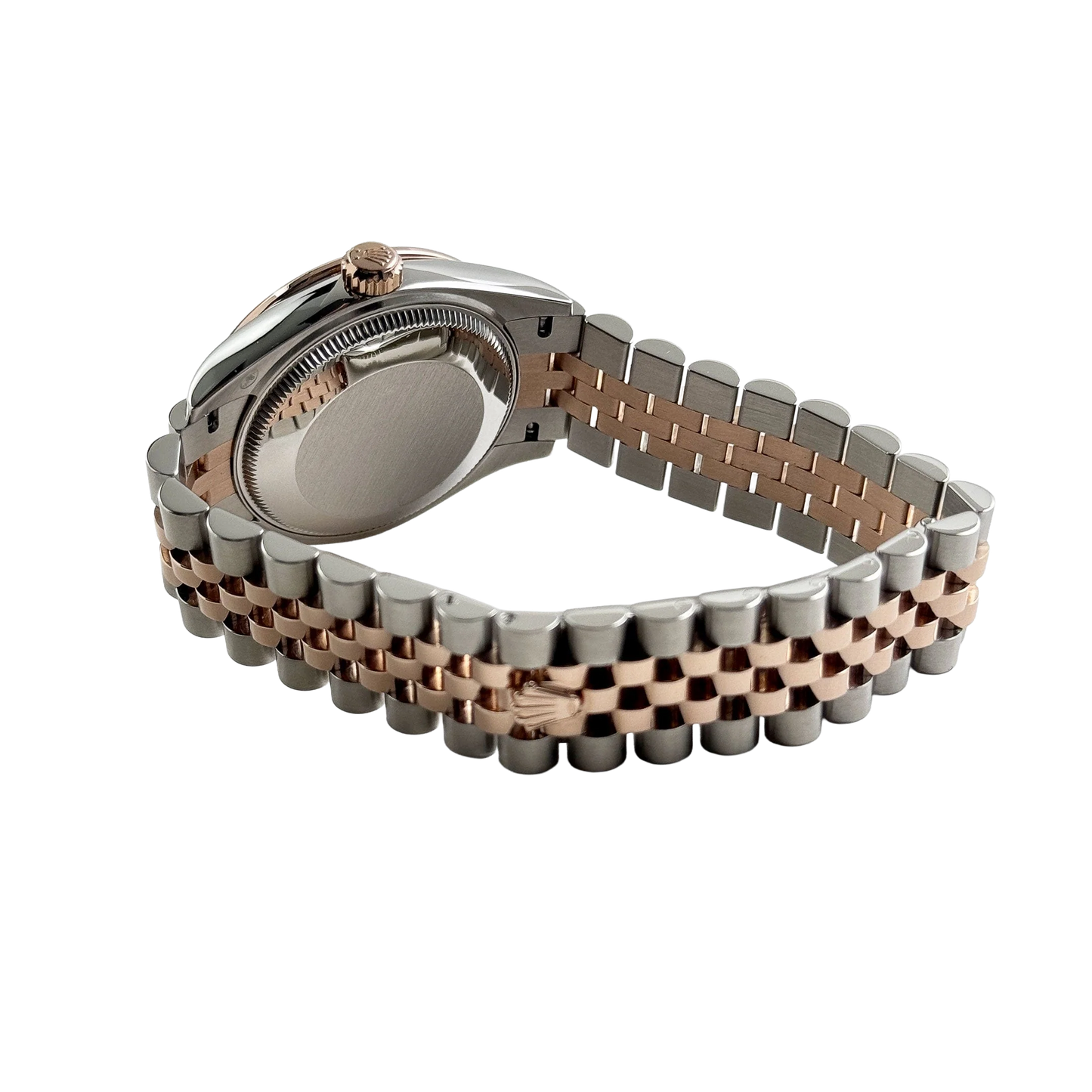 Lady-Datejust 31mm 278381RBR Stainless Steel Rose Gold Brown Roman Numerals Diamond Dial Diamond Bezel Jubilee