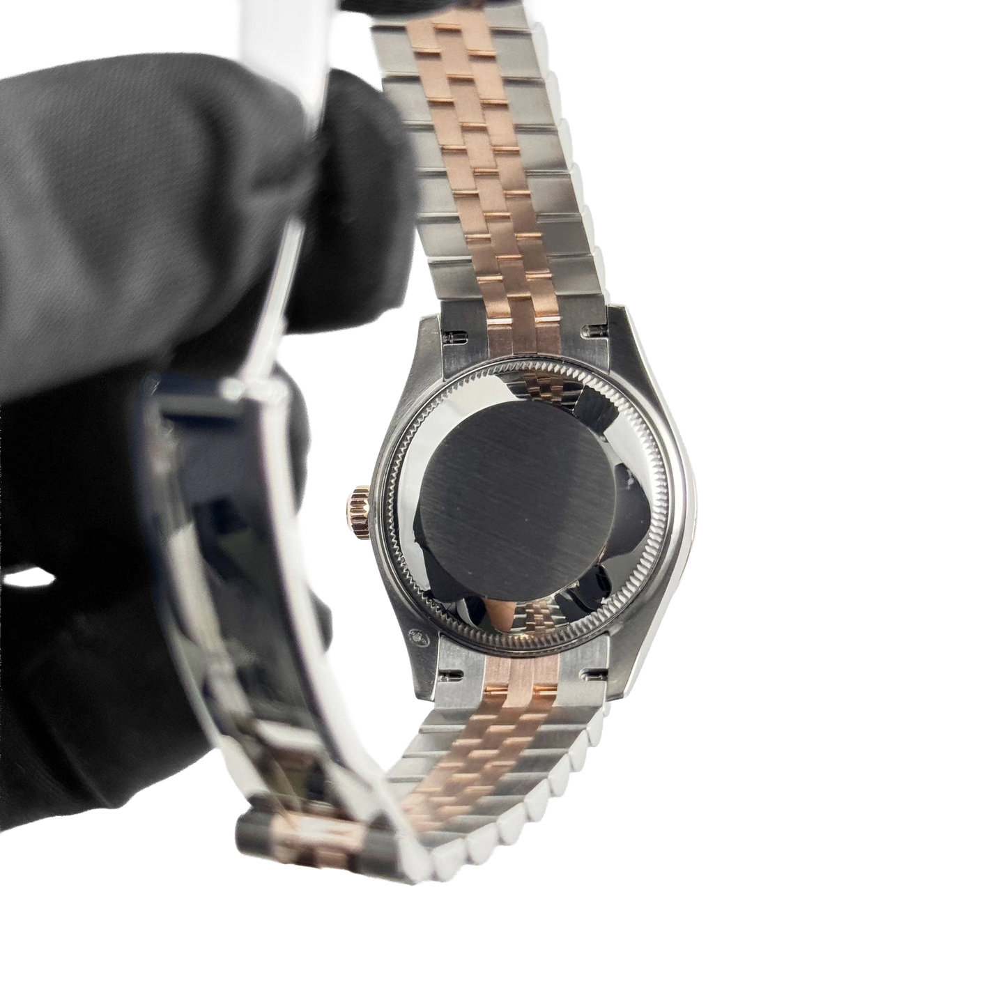 Lady-Datejust 31mm 278381RBR Stainless Steel Rose Gold Brown Roman Numerals Diamond Dial Diamond Bezel Jubilee