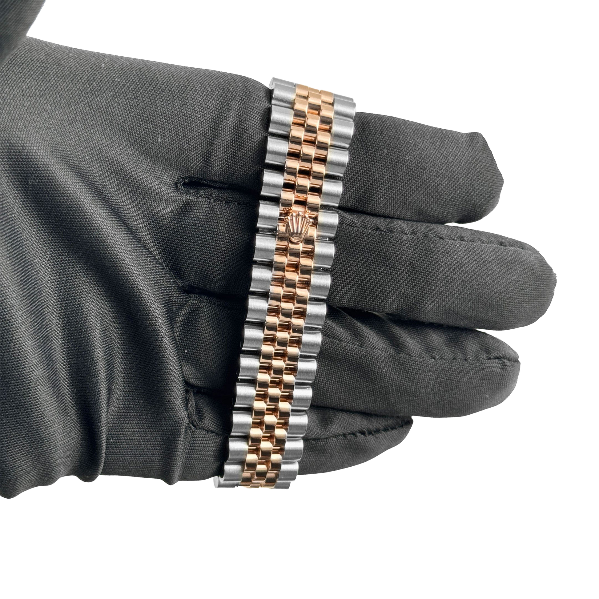 Lady-Datejust 31mm 278381RBR Stainless Steel Rose Gold Brown Roman Numerals Diamond Dial Diamond Bezel Jubilee