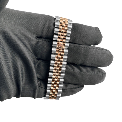 Lady-Datejust 31mm 278381RBR Stainless Steel Rose Gold Brown Roman Numerals Diamond Dial Diamond Bezel Jubilee