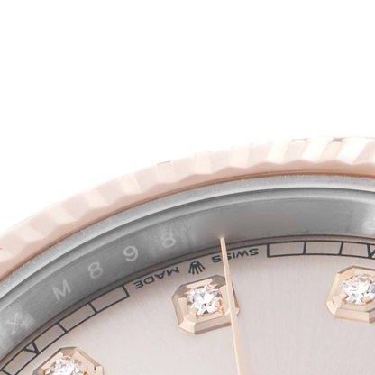 Datejust 41 Steel Everose Gold Sundust Diamond Dial Mens Watch 126331