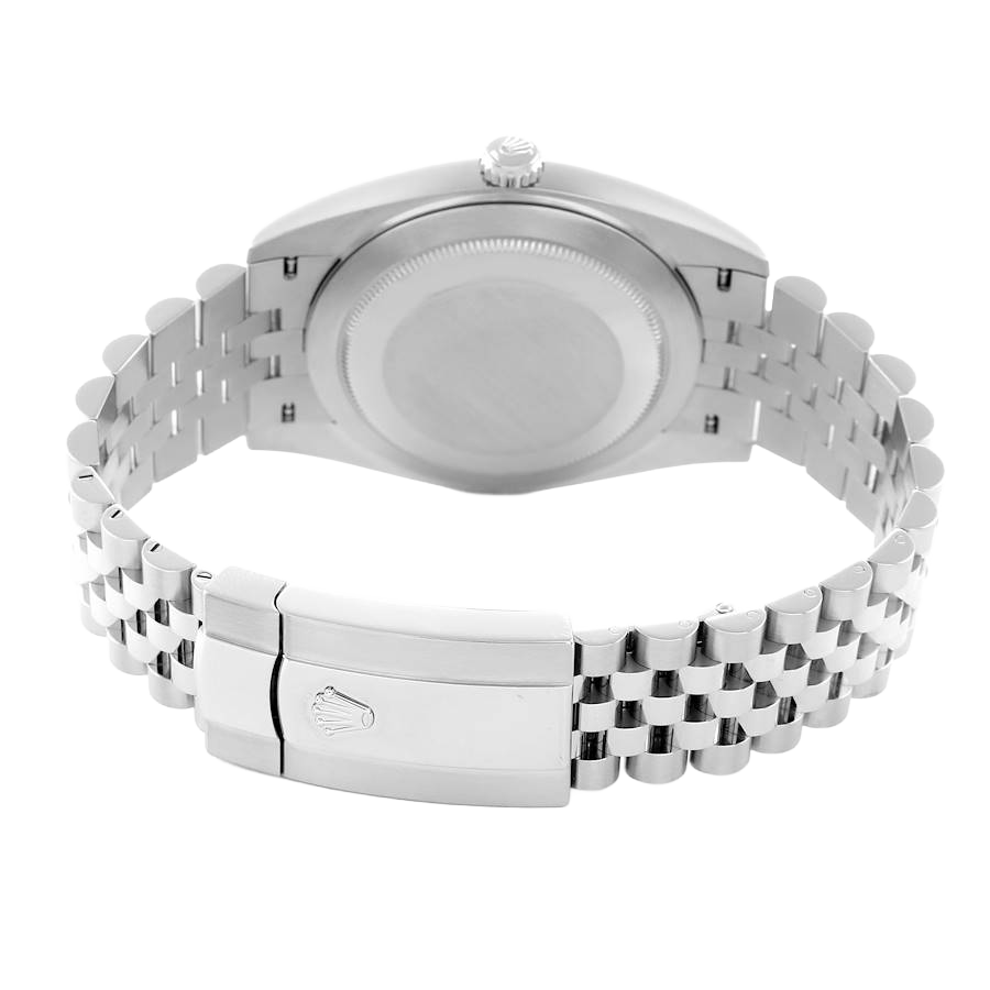 Datejust 41mm Steel White Gold Fluted Motif Dial Mens Watch 126334