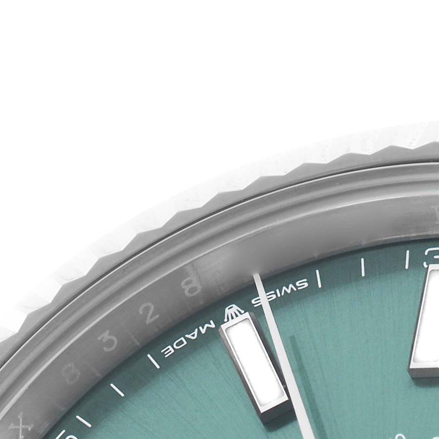 Datejust 41mm Steel White Gold Mint Green Dial Mens Watch 126334