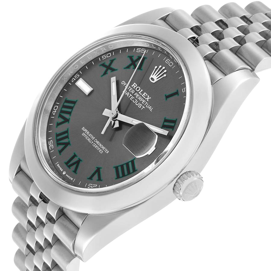 Datejust 41mm Wimbledon Dial Steel Mens Watch 126300