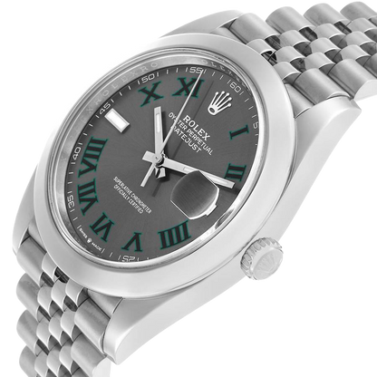 Datejust 41mm Wimbledon Dial Steel Mens Watch 126300