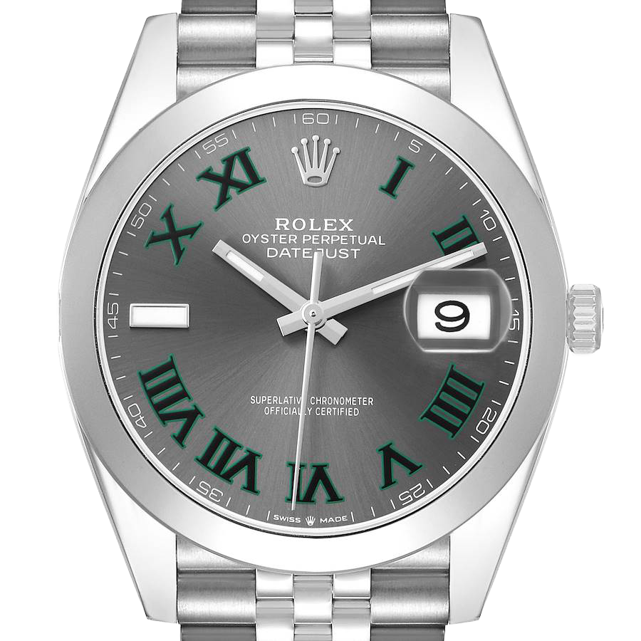 Datejust 41mm Wimbledon Dial Steel Mens Watch 126300