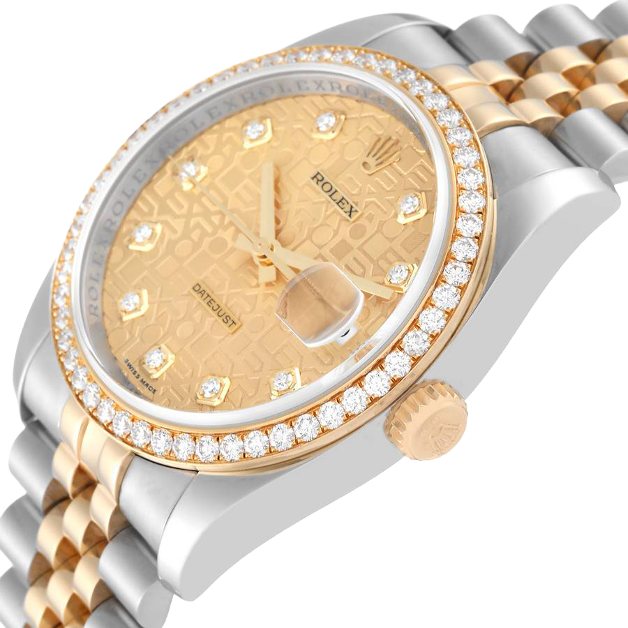 Datejust 36mm Champagne Jubilee Diamond Dial Watch 116243