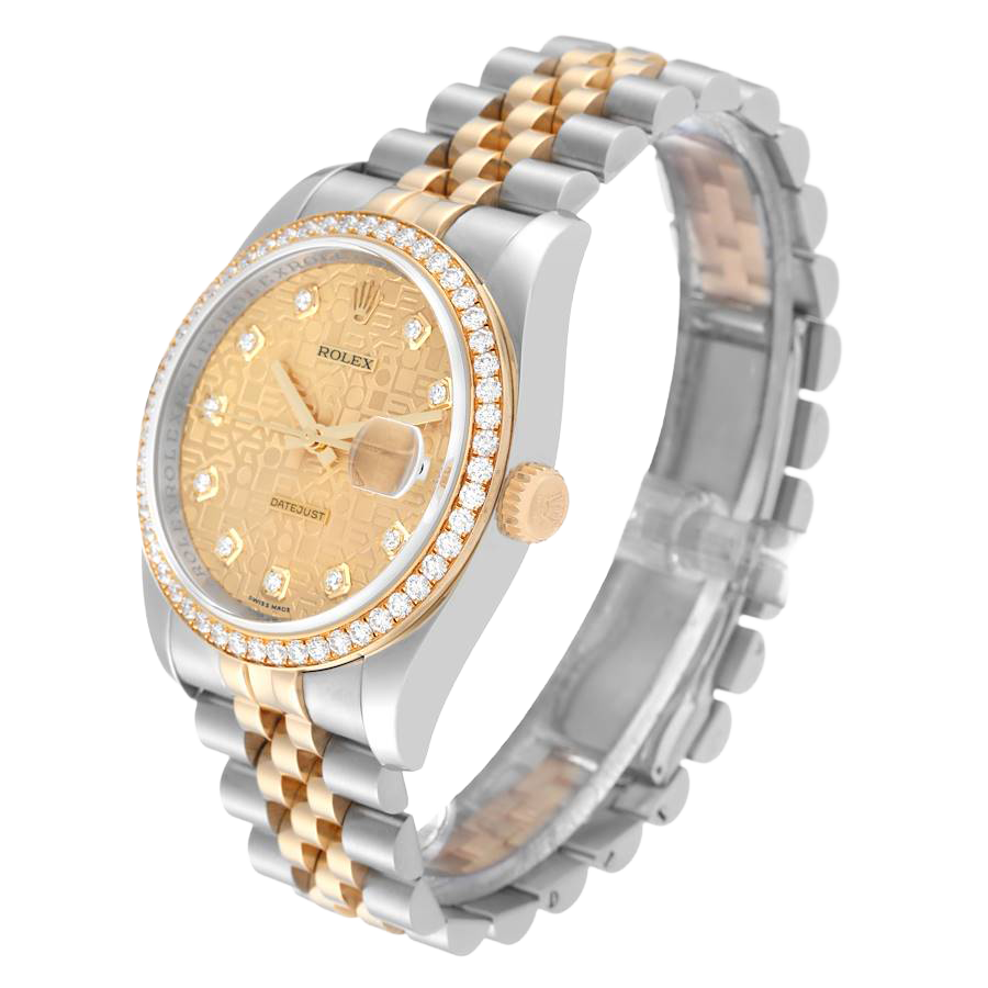 Datejust 36mm Champagne Jubilee Diamond Dial Watch 116243