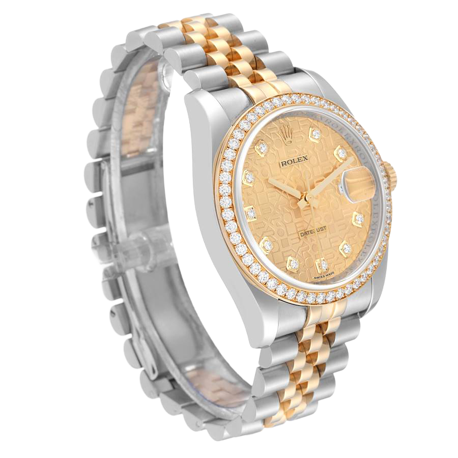 Datejust 36mm Champagne Jubilee Diamond Dial Watch 116243
