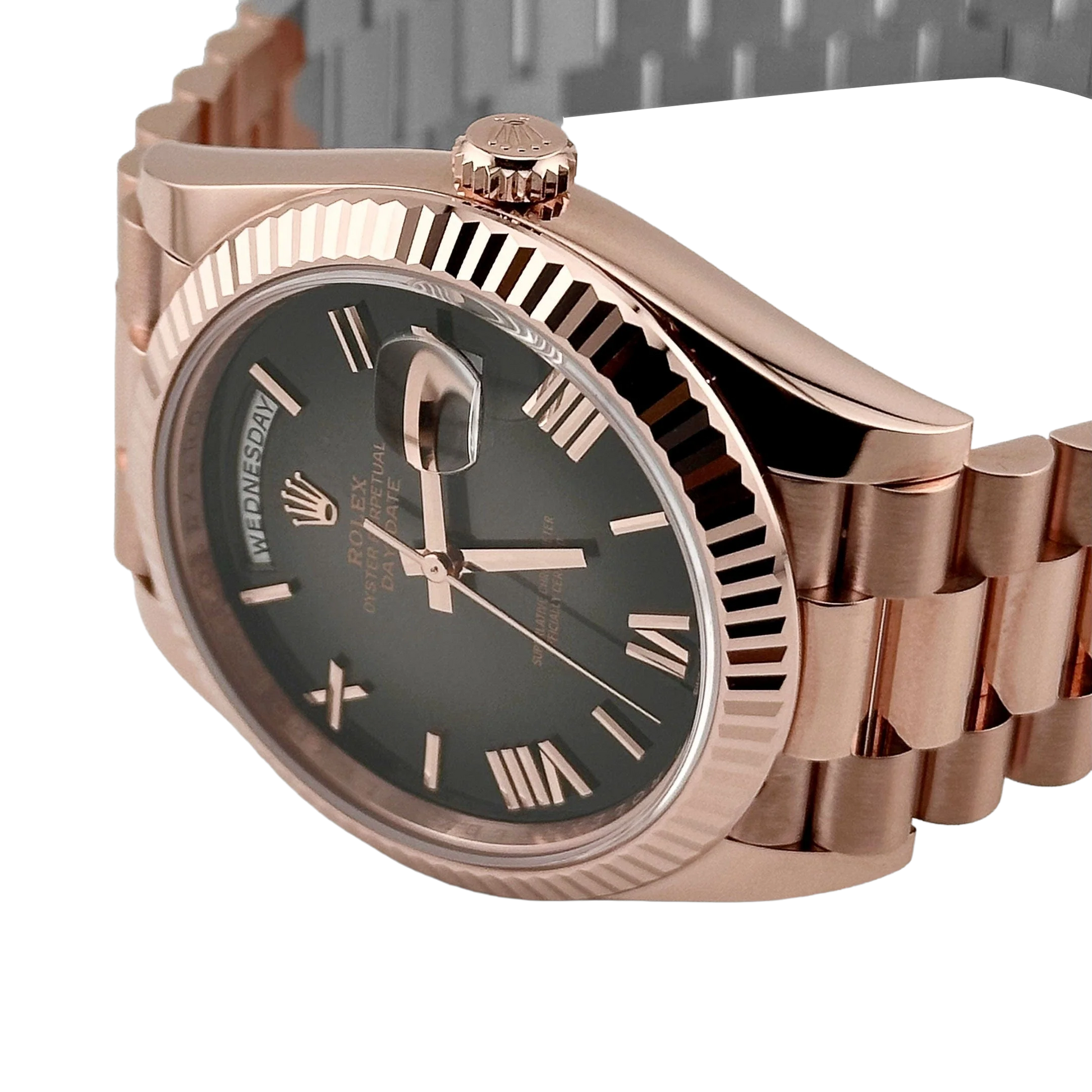 Day-Date 40mm 18K Everose Gold with Slate Ombre Dial 228235